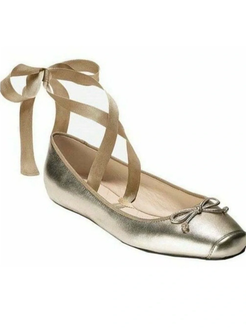 Cole Haan Metallic Champagne Gold “Downtown” Ballet Flat